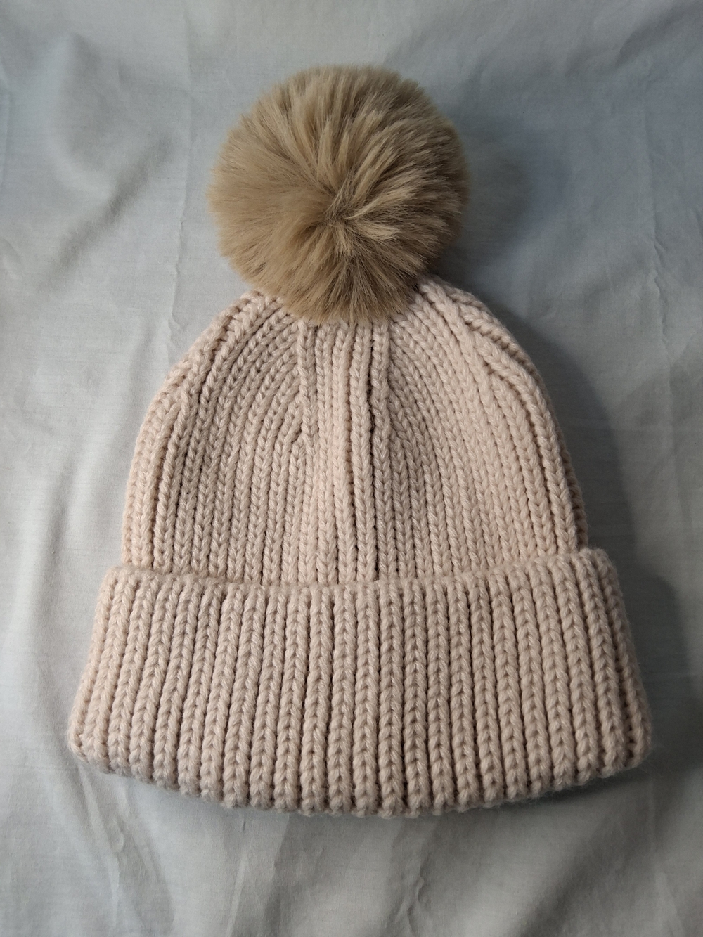 Steve Madden Blush Knit Pom Beanie